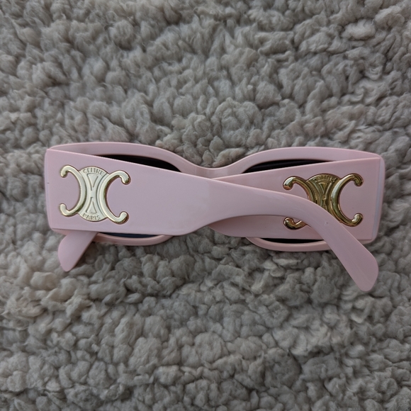 New Blush Pink Celine Sunglasses With Iconic Triomphes On Arms - Picture 2 of 5